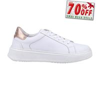 Hush Puppies Camille Femmes Cuir Mode Créateur Robe Baskets Blanc