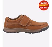 Hush Puppies Casper Tactile Fermeture Cuir Mémoire Mousse Chaussures Homme Fauve