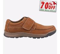 Hush Puppies Casper Tactile Fermeture Cuir Mémoire Mousse Chaussures Homme Fauve