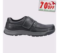 Hush Puppies Casper Tactile Fermeture Cuir Mémoire Mousse Chaussures Homme Noir