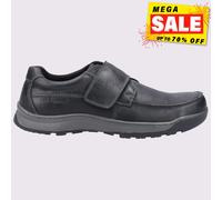 Hush Puppies Casper Tactile Fermeture Cuir Mémoire Mousse Chaussures Homme Noir