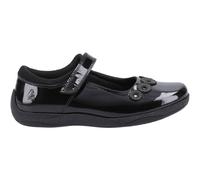 Hush Puppies Christina Filles BTS Senior École Chaussures Cuir Verni Noir
