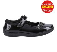 Hush Puppies Christina Filles BTS Senior École Chaussures Cuir Verni Noir