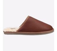 Hush Puppies Pantoufles pour hommes Coady Cuir Hypo matelassé Mousse à mémoire de forme Fauve
