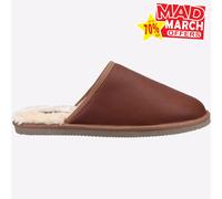 Hush Puppies Coady Cuir Hypo Matelassé Hommes Pantoufles Fauve