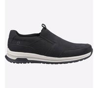 Hush Puppies Cole Cuir Mémoire Mousse Hommes à Enfiler Décontracté Shoes Noir
