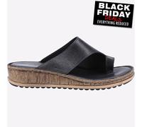 Hush Puppies Elissa Sandales D'Été Décontractées En Cuir Pour Femmes Noires