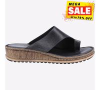 Hush Puppies Elissa Femmes Cuir Été Décontracté Mode Robe Sandales Noir