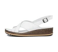 Hush Puppies Femme Elena Sandale cale, Blanc, 40.5 EU