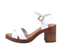 Hush Puppies Femme Georgia Sandale Talon, Blanc, 38 EU