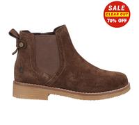 Hush Puppies Femmes Maddy En Daim Cuir Bottes Chelsea À Talons Chocolat Marron