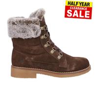 Hush Puppies Florence Femmes Cuir Daim Imperméable Mi Bottes Marron