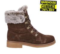 Hush Puppies Florence Femmes Cuir Daim Imperméable Mi Bottes Marron