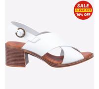 Hush Puppies Gabrielle Femmes Cuir Mode Robe Sandales Blanc