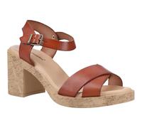 Hush Puppies Georgia Sandales en cuir de liège pour femme Marron clair, peau, 38 EU