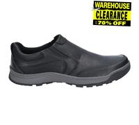 Hush Puppies Jasper Cuir Homme à Enfiler Mémoire Mousse Baskets Noir