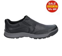 Hush Puppies Jasper Cuir Homme à Enfiler Mémoire Mousse Baskets Noir
