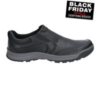 Hush Puppies Jasper Cuir Homme à Enfiler Mémoire Mousse Baskets Noir