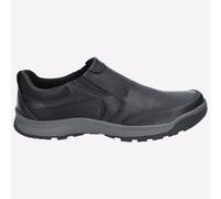 Hush Puppies Jasper Cuir Homme à Enfiler Mémoire Mousse Baskets Noir