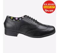 Hush Puppies Kada Cuir Garçons Junior Chaussures Décontractées À Lacets Noires
