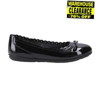 Hush Puppies Lillie Vernis Filles Ballerines École Chaussures BTS Noires
