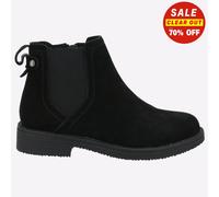 Hush Puppies Malandain Mémoire Mousse Cuir Daim Femmes Bottes Chelsea Noir