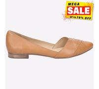 Hush Puppies Marley Ballerine Femmes Cuir Chaussures Tan En Mousse À Mémoire
