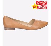 Hush Puppies Marley Ballerine Femmes Cuir Chaussures Tan En Mousse À Mémoire