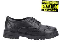 Hush Puppies Maxine Cuir Brogue Chaussures Scolaires Filles Noir