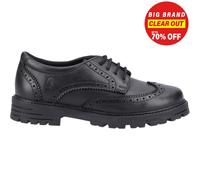 Hush Puppies Maxine Cuir Brogue Détails Filles Senior École Chaussures Noires