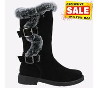Hush Puppies Megan Femmes Mi Mémoire Mousse Eau Résistant Bottes Noir