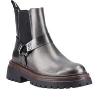 Hush Puppies Raye Leather Bottines Chelsea plates en étain pour femme, Argenté., 39 EU