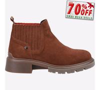 Hush Puppies Rita Femmes Cuir Mode Robe Bottines Chelsea Fauve