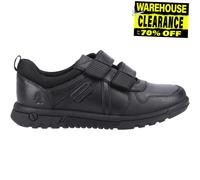 Hush Puppies Spencer Cuir Enfant Garçons Chaussures Scolaires Noires