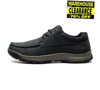 Hush Puppies Tucker Lacet Mémoire Mousse Cuir Mocassins Marine