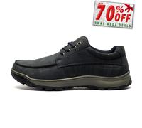 Hush Puppies Tucker Lacet Mémoire Mousse Cuir Mocassins Marine