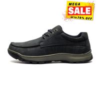 Hush Puppies Tucker Lacet Mémoire Mousse Cuir Mocassins Marine