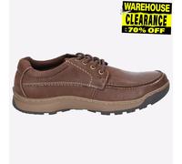 Hush Puppies Tucker Lacet Mémoire Mousse Cuir Mocassins Marron