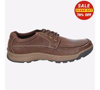 Hush Puppies Tucker Lacet Mémoire Mousse Cuir Mocassins Marron