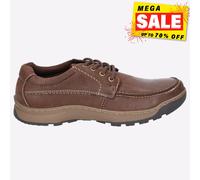 Hush Puppies Tucker Lacet Mémoire Mousse Cuir Mocassins Marron