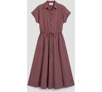Hush Robe mi-longue Hush Mira à manches courtes et ourlet mouchoir Burgundy Stripe Red L (EU 44-46)