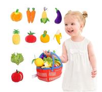 HUSHAX 10 Pièces Fruits Et Legumes Jouets en Peluche avec Panier, Cosplay Cuisine Peluche Fruits Légumes Jouet, d'Enseignement Précoce, Stimule Les Sens Multidimensionnels du Bébé, 6-18 Mois