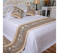 HUSHDML Chemin de Lit Coureur de Lit Extrémité de lit Serviette Chemin de lit Fin de lit Coussin Housse de lit Antipoussière Lavable pour Chambre Maison Hôtel(Beige,Cushion Cover*1 (50 * 50cm))