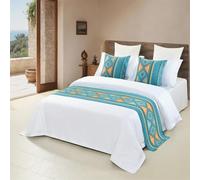 HUSHDML Chemin de lit Couvre-lit, écharpes de lit pour Chambre à Coucher, jetés de lit, écharpes de lit décoratives et résistantes pour la Maison et l'hôtel(C,47x240cm (for 1.8m Bed))