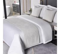 HUSHDML Chemin de lit Couvre-lit uni, écharpe de lit Douce, ne déteint Pas, Protection Moderne pour la Chambre à Coucher, Chambre d'hôtel, Salle de Mariage.(C,50x160cm (for 1.0m Bed))