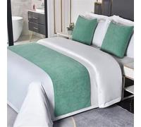 HUSHDML Chemin de lit Couvre-lit uni, écharpe de lit Douce, ne déteint Pas, Protection Moderne pour la Chambre à Coucher, Chambre d'hôtel, Salle de Mariage.(D,50x210cm (for 1.5m Bed))