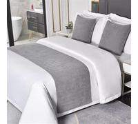 HUSHDML Chemin de lit Couvre-lit uni, écharpe de lit Douce, ne déteint Pas, Protection Moderne pour la Chambre à Coucher, Chambre d'hôtel, Salle de Mariage.(G,50x260cm (for 2m Bed))