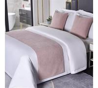 HUSHDML Chemin de lit Couvre-lit uni, écharpe de lit Douce, ne déteint Pas, Protection Moderne pour la Chambre à Coucher, Chambre d'hôtel, Salle de Mariage.(F,50x210cm (for 1.5m Bed))