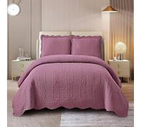 HUSHDML Couvre-lit Jetée de lit Couvre Lit Patchwork 2 Personnes 230x250cm, avec 2 Taies d'oreiller 50x70cm, Couvre-lit Matelassé de Luxe en Coton lavé, Dessus de Lits Super Doux et Confortable(3)