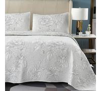 HUSHDML Dessus De Lit 2 Personnes, Boutis en Coton Couverture De Lit, Jeté De Lit Multifonction Léger Couverture avec 2 Taies d'oreiller(224x234cm)